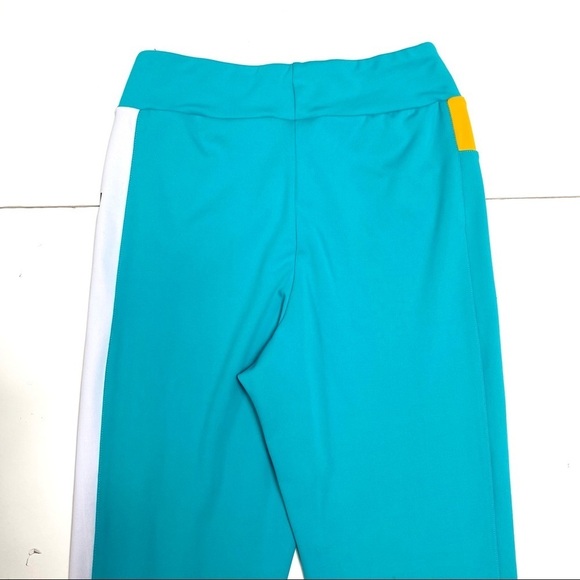 REEBOK Gigi Hadid Logo Color Block 7/8 Length Leggings in Aqua Blue - Picture 5 of 9